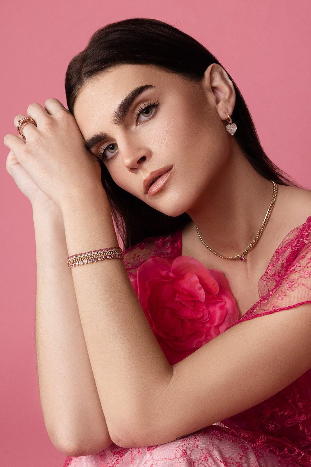 SHAY JEWELRY-Triple Stacked Threads Bracelet-ROSE GOLD