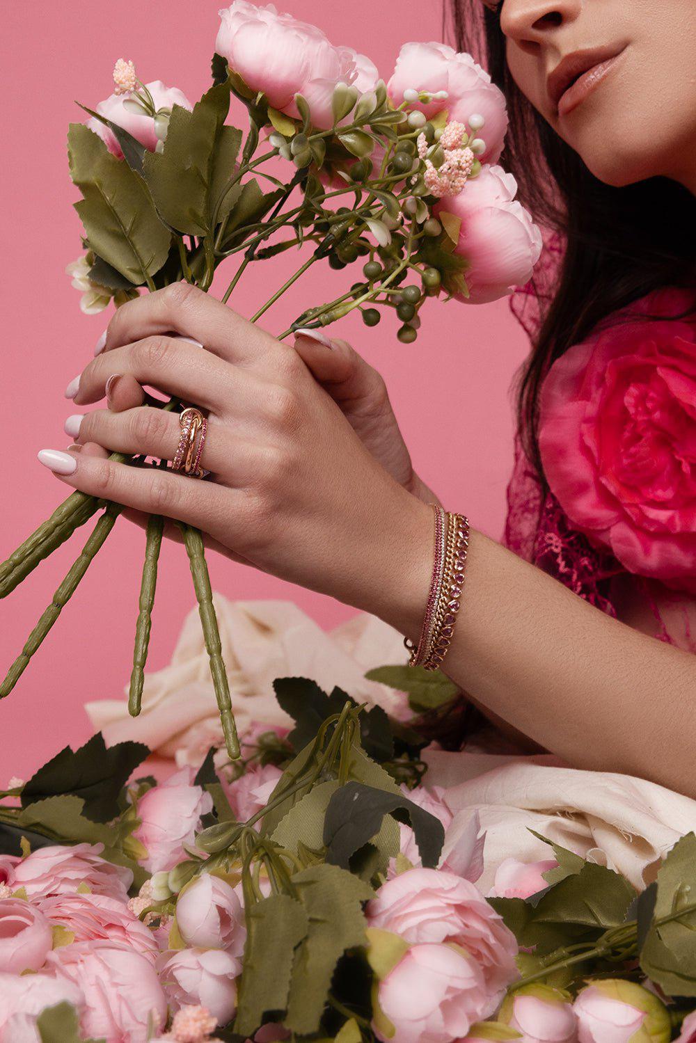 SHAY JEWELRY-Triple Stacked Threads Bracelet-ROSE GOLD