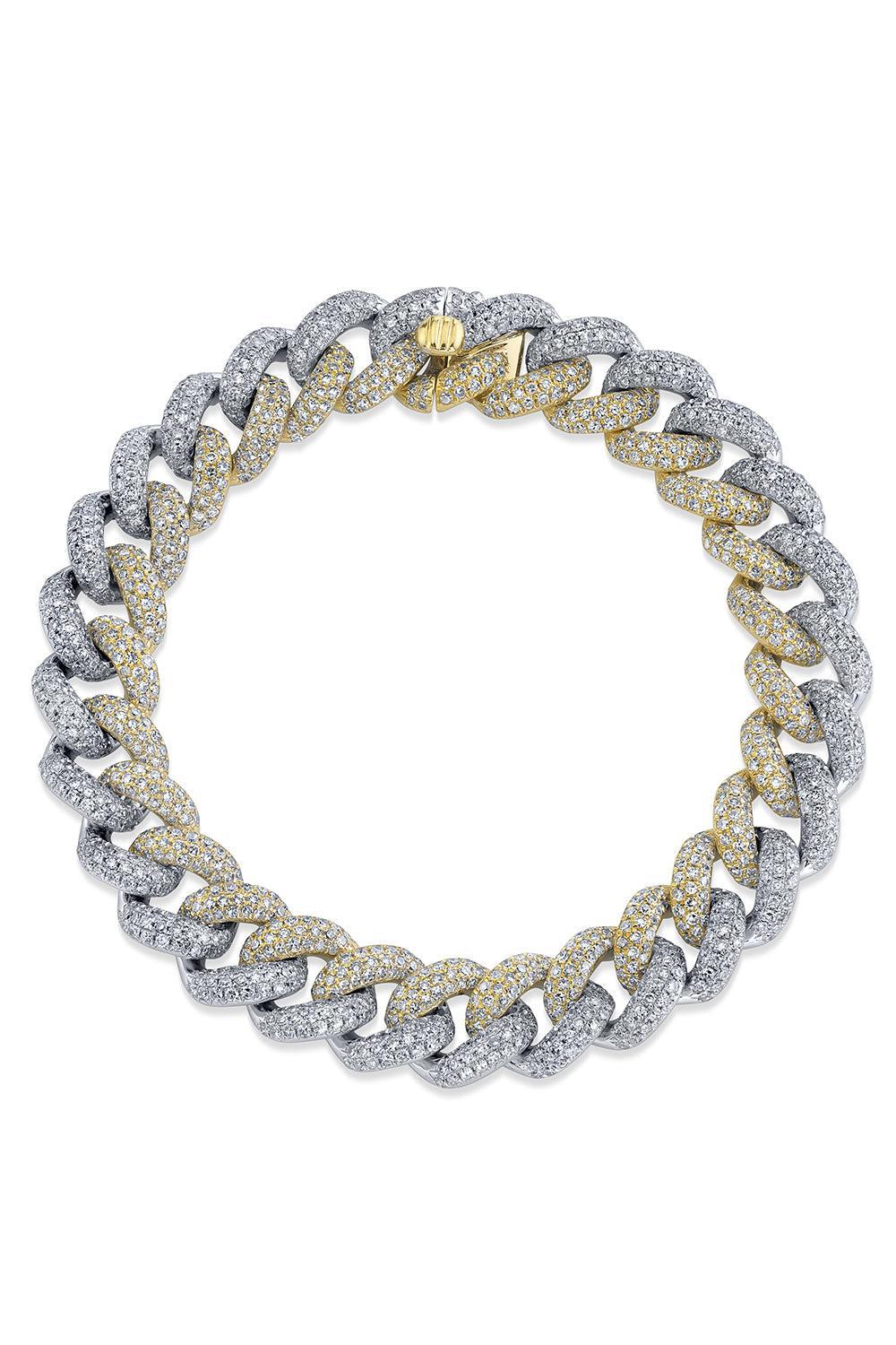 Diamond Two Tone Essential Link Bracelet-WHITE GOLD-6.5-JEWELRYFINE JEWELBRACELET O-SHAY JEWELRY