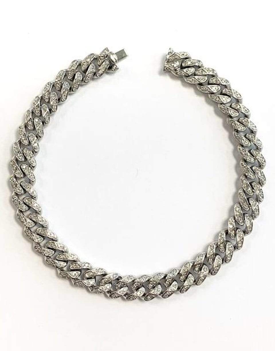 SHAY JEWELRY-Medium Diamond Flat Link Chain Bracelet-WHITE GOLD