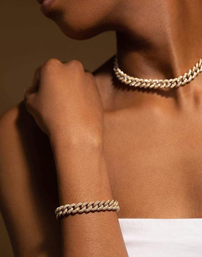 SHAY JEWELRY-Pave Diamond Essential Link Bracelet-YELLOW GOLD