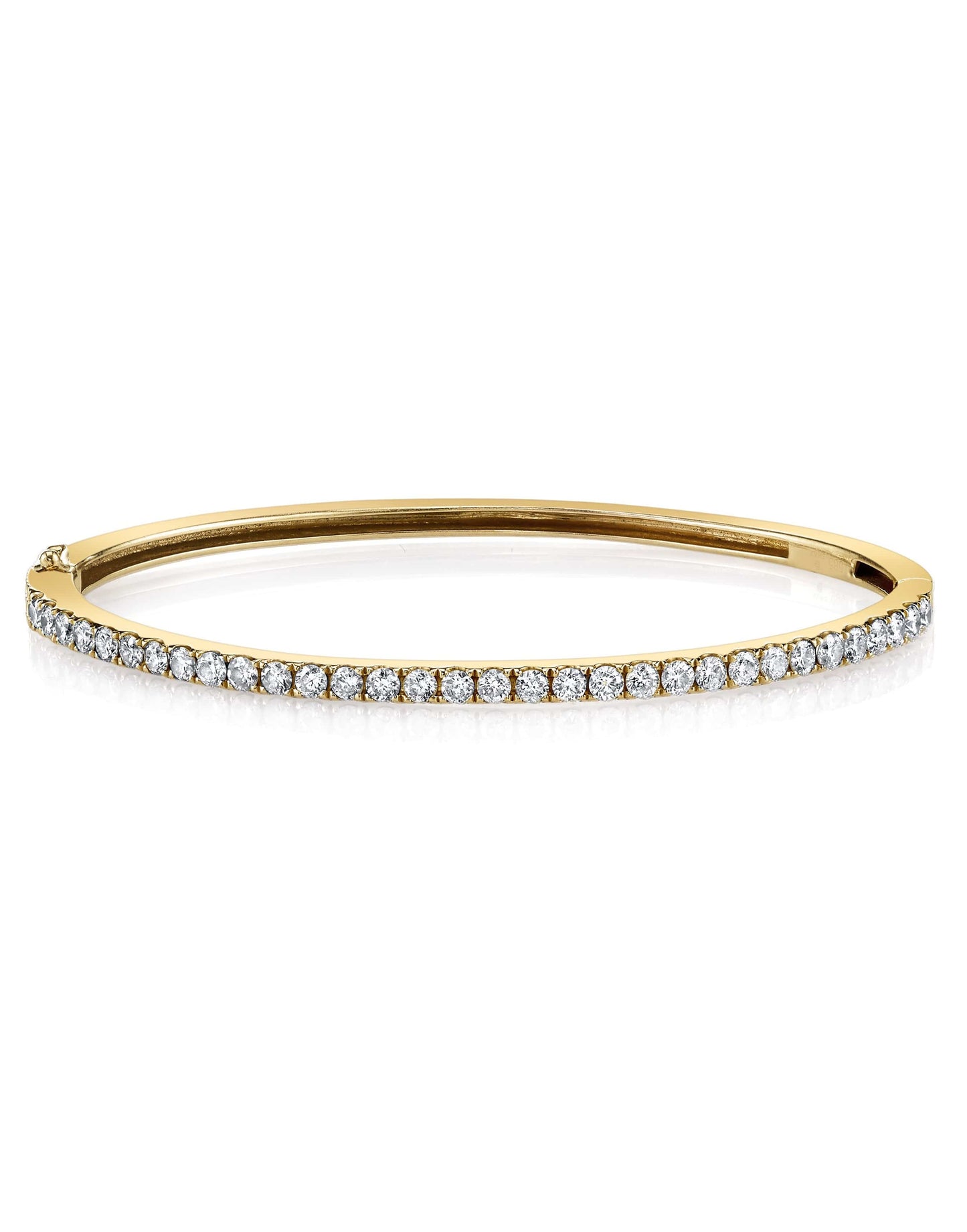 SHAY JEWELRY-Diamond Half Single Line Bangle-YELLOW GOLD
