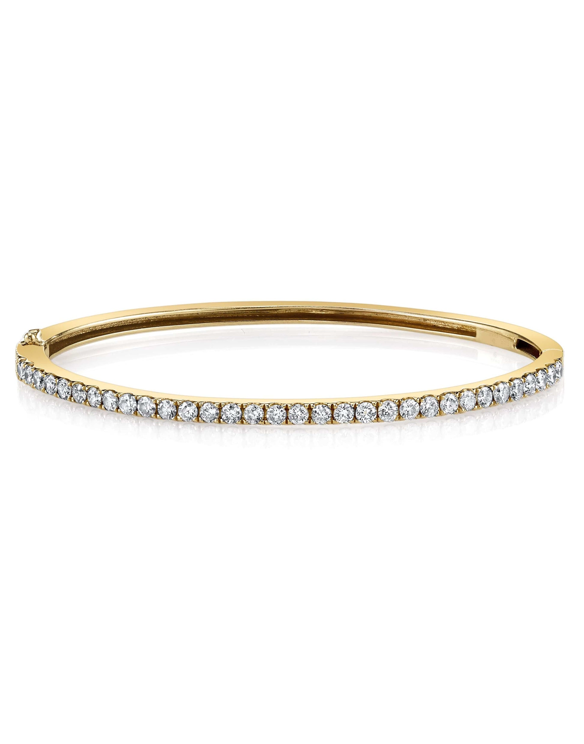 SHAY JEWELRY-Diamond Half Single Line Bangle-YELLOW GOLD