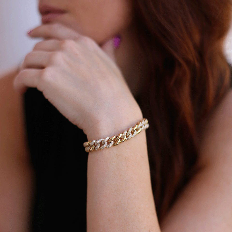 SHAY JEWELRY-Essential Alternating Link Bracelet-YELLOW GOLD