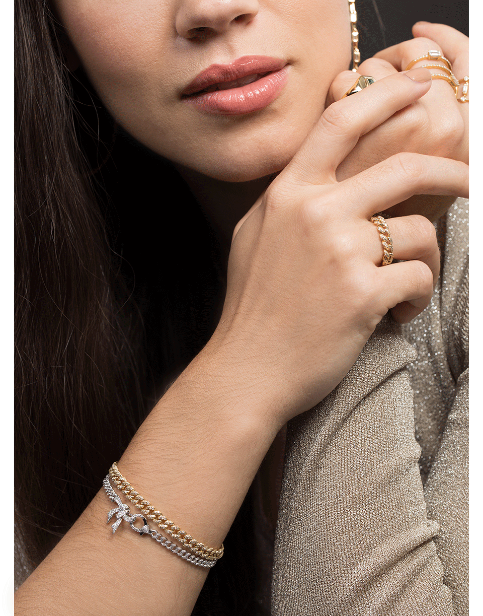 SHAY JEWELRY-Mini Pave Link Bracelet-YELLOW GOLD