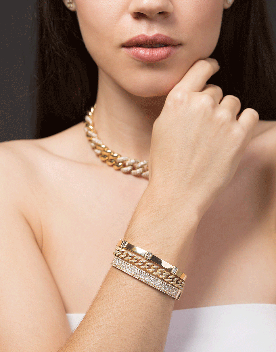 SHAY JEWELRY-Pave Diamond Nameplate Bangle-YELLOW GOLD