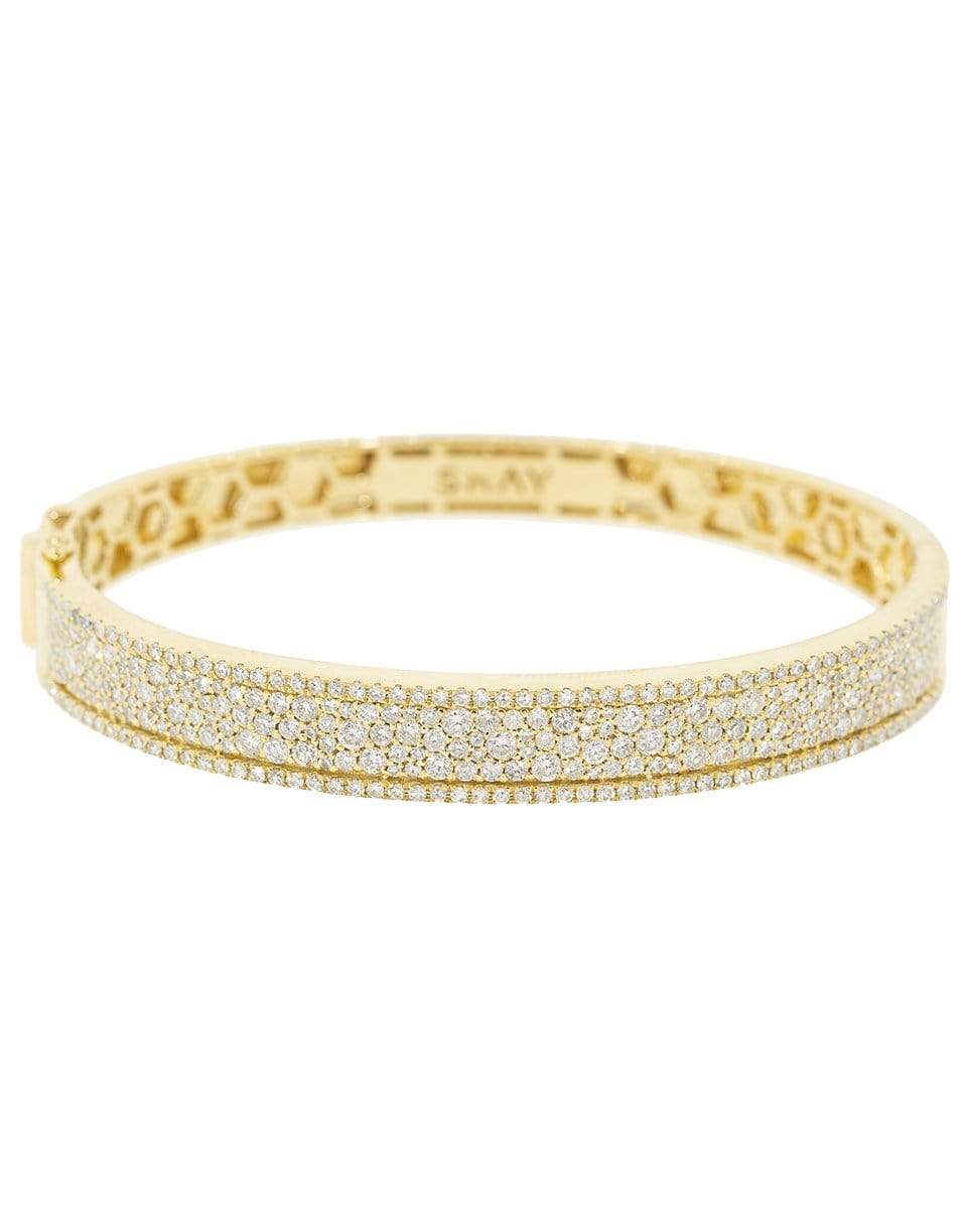 SHAY JEWELRY-Pave Diamond Nameplate Bangle-YELLOW GOLD