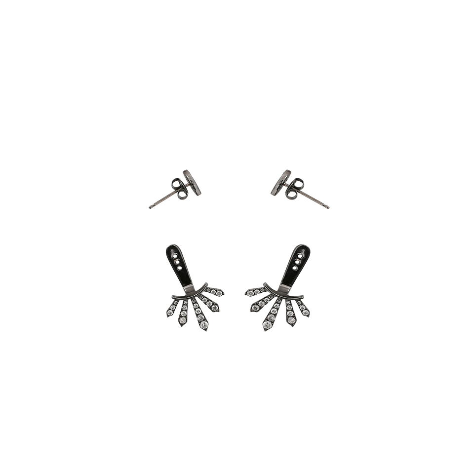 SHAY JEWELRY-Diamond Pave Spike Earring Jacket And Stud-BLACK GOLD