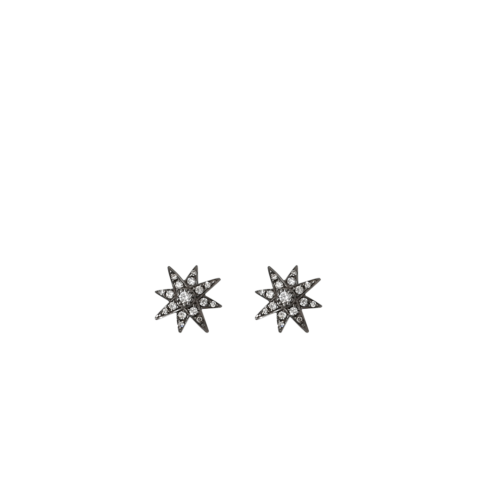 SHAY JEWELRY-Mini Starburst Diamond Pave Studs-BLACK GOLD
