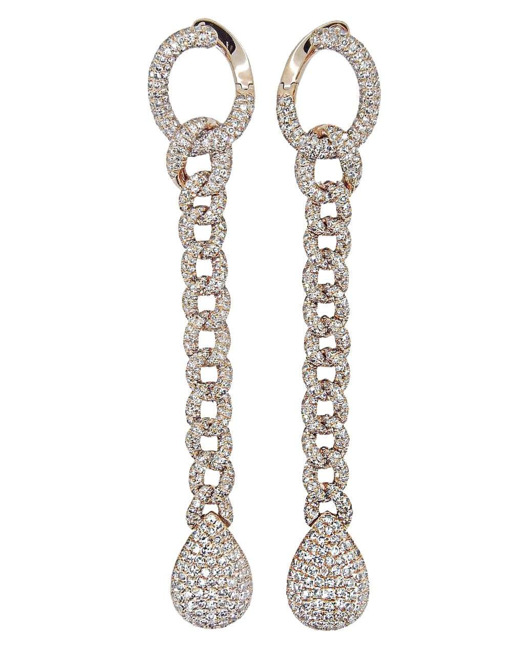 SHAY JEWELRY-Pave Diamond Link Drop Earrings-ROSE GOLD