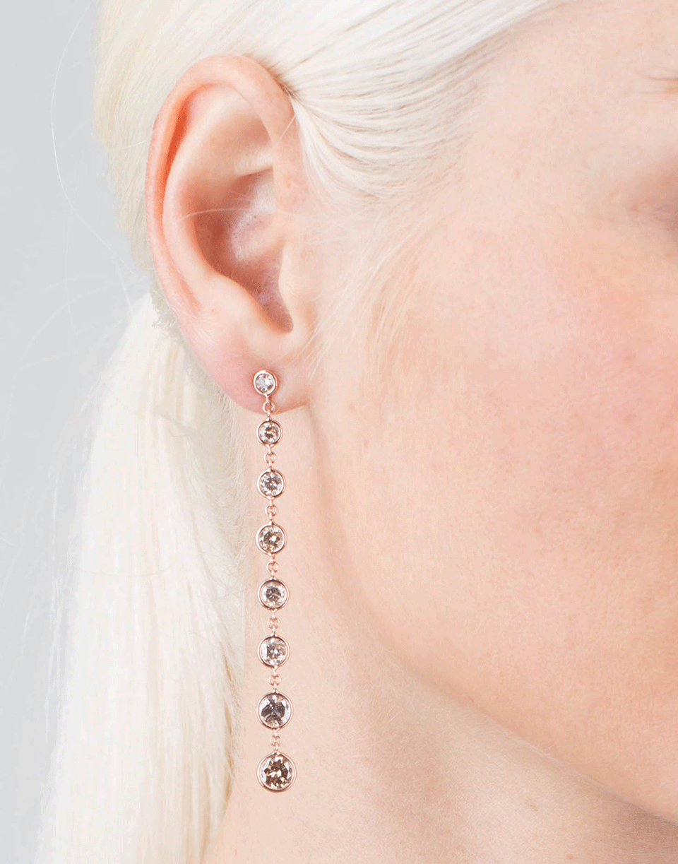 SHAY JEWELRY-Station Drop Cognac Diamond Earrings-ROSE GOLD