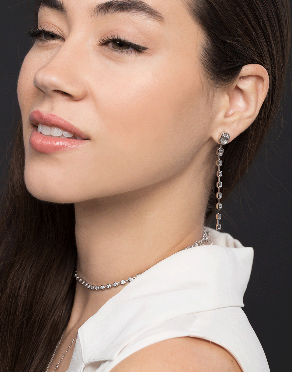 SHAY JEWELRY-Illusion Baguette Drop Earrings-WHITE GOLD