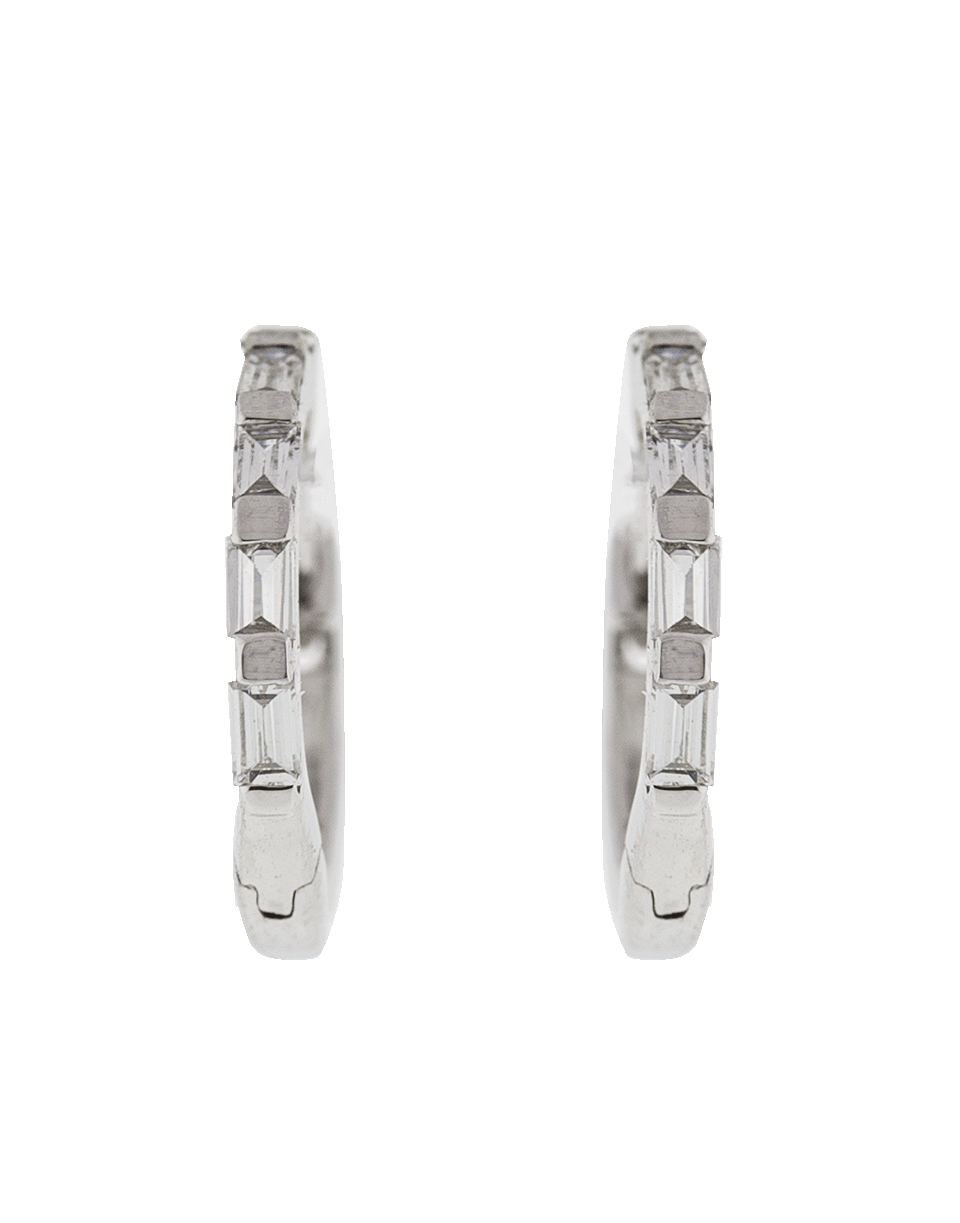 SHAY JEWELRY-Mini Diamond Baguette Huggies-WHITE GOLD