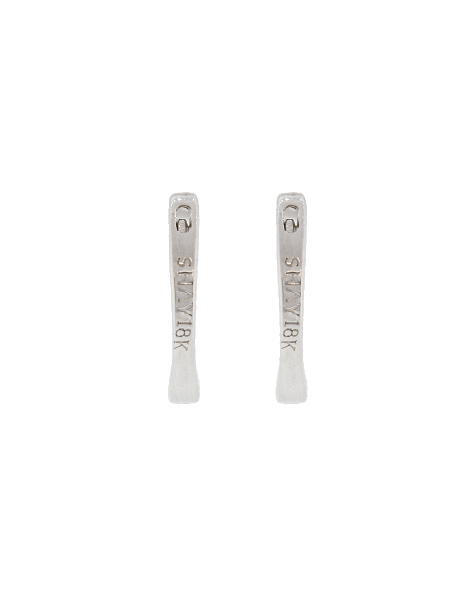 SHAY JEWELRY-Mini Diamond Baguette Huggies-WHITE GOLD