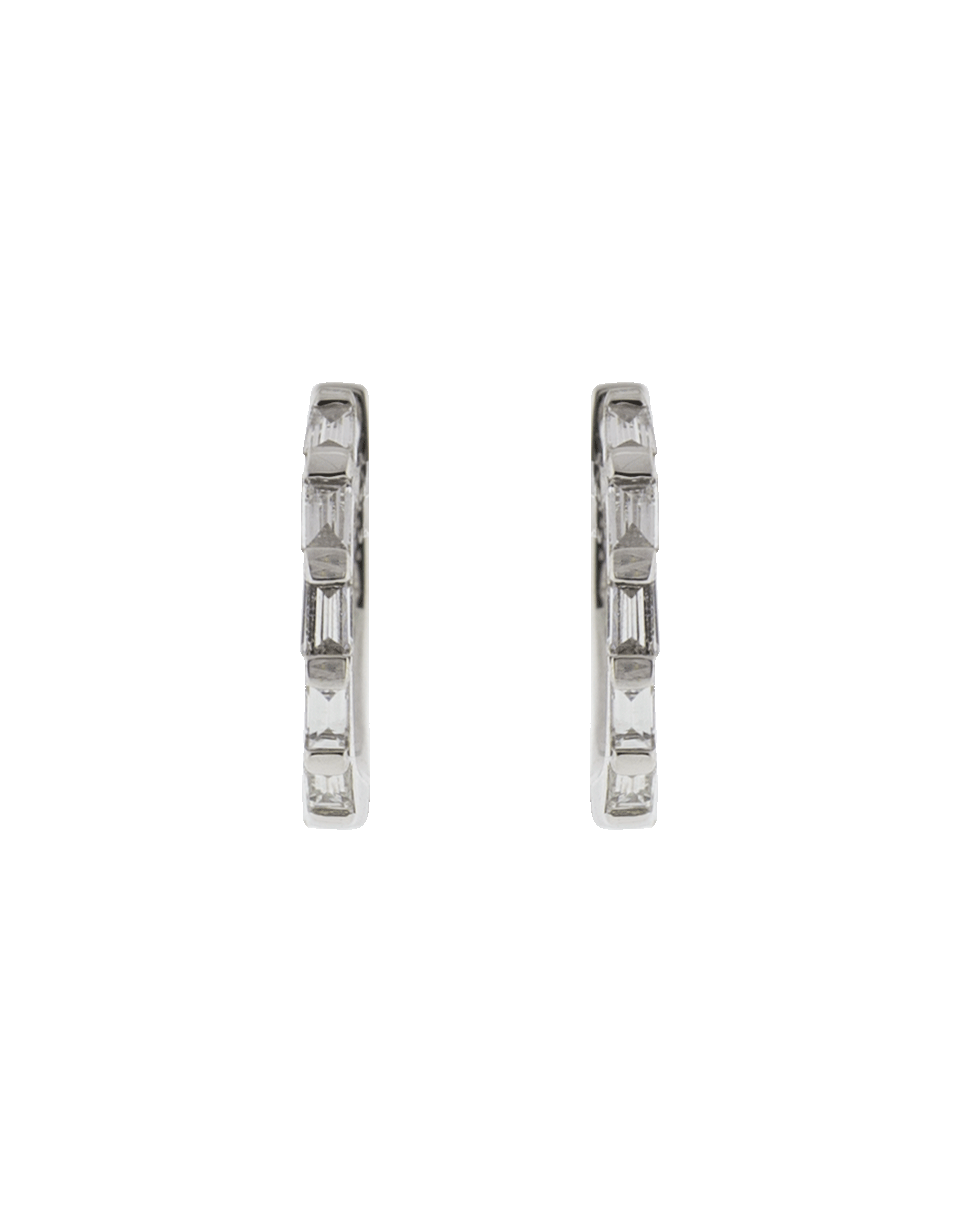 SHAY JEWELRY-Mini Diamond Baguette Huggies-WHITE GOLD