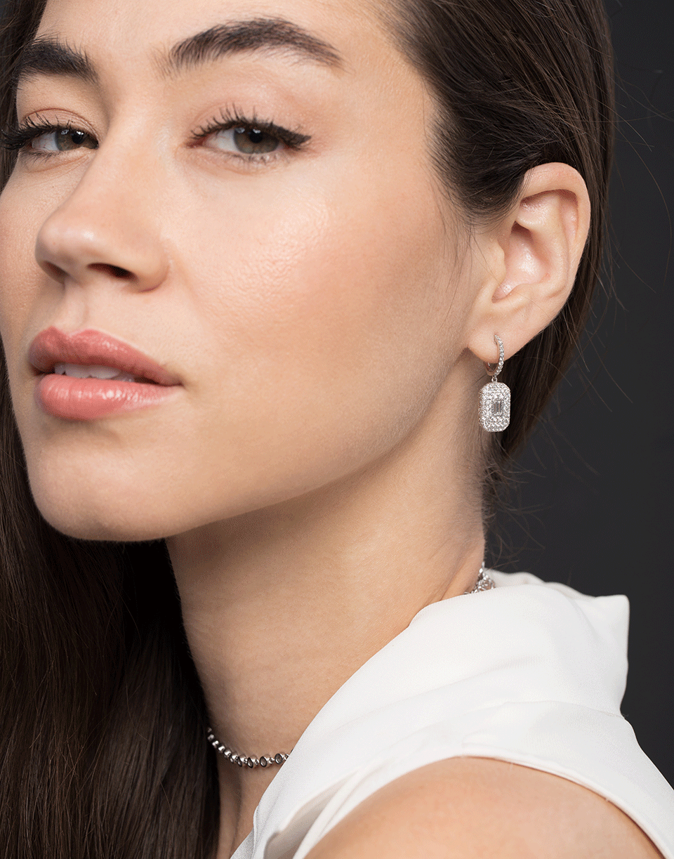 SHAY JEWELRY-Pave Baguette Drop Earrings-WHITE GOLD