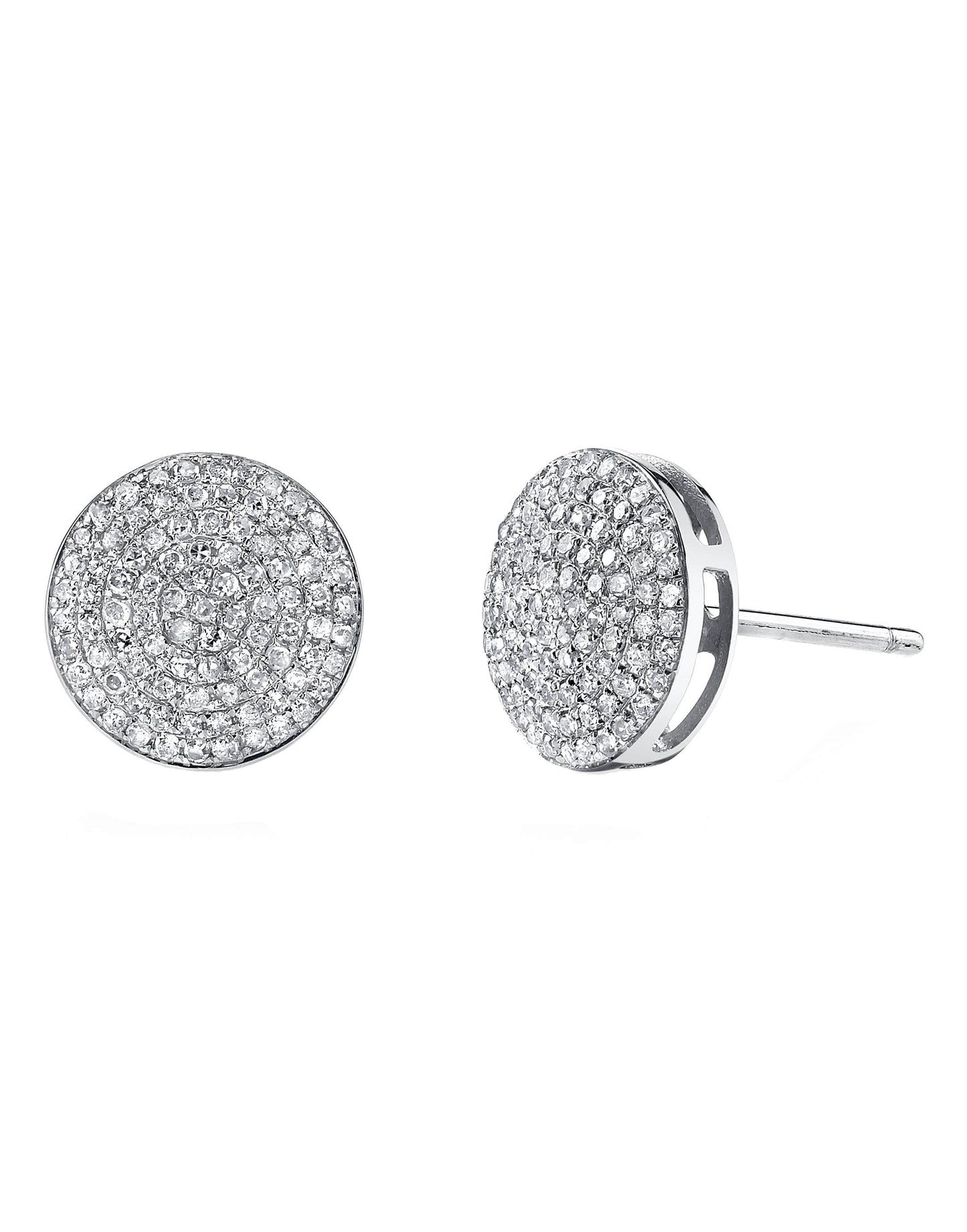 SHAY JEWELRY-Round Pave Diamond Studs-WHITE GOLD