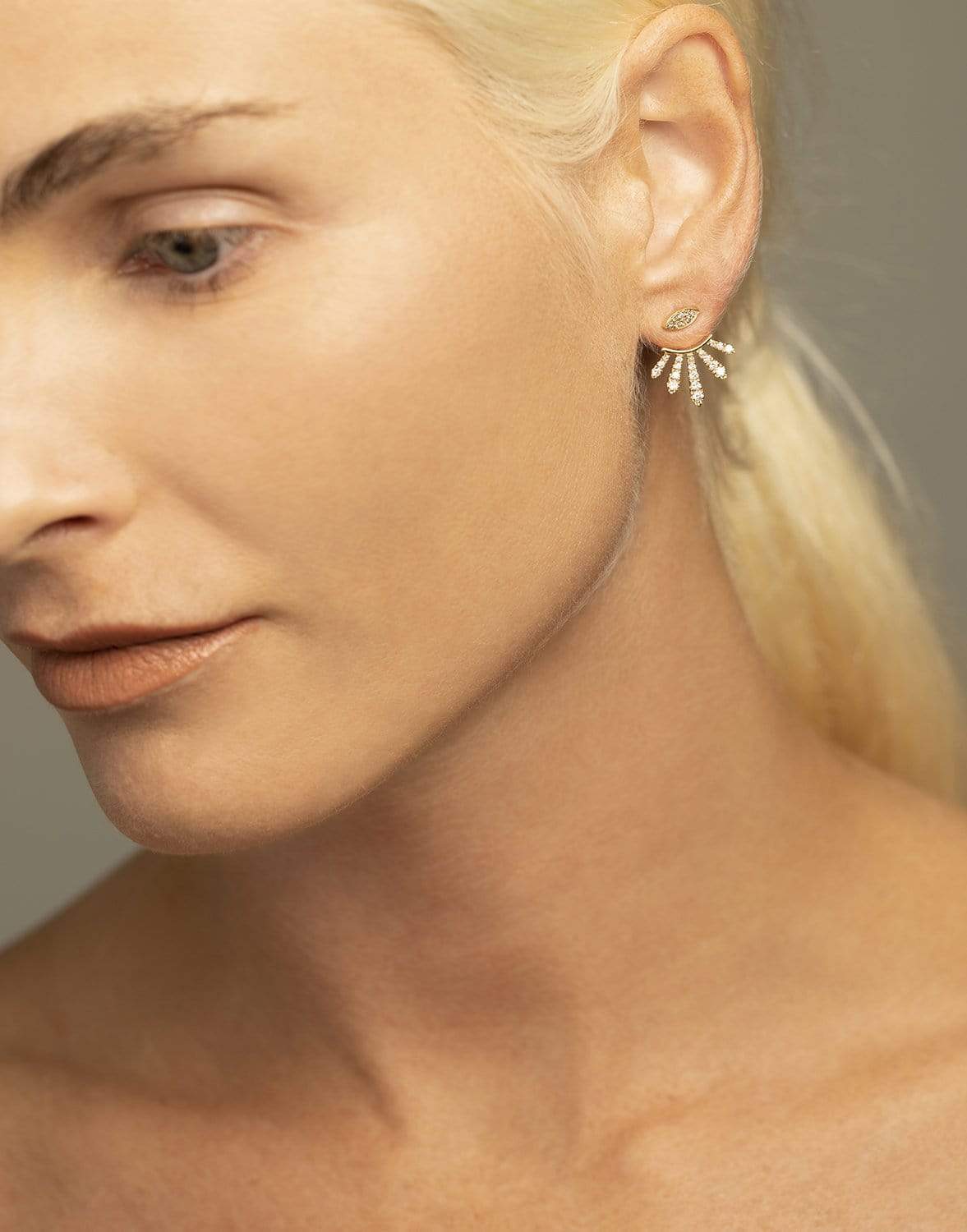 SHAY JEWELRY-Diamond Spiked Ear Jacket-YELLOW GOLD