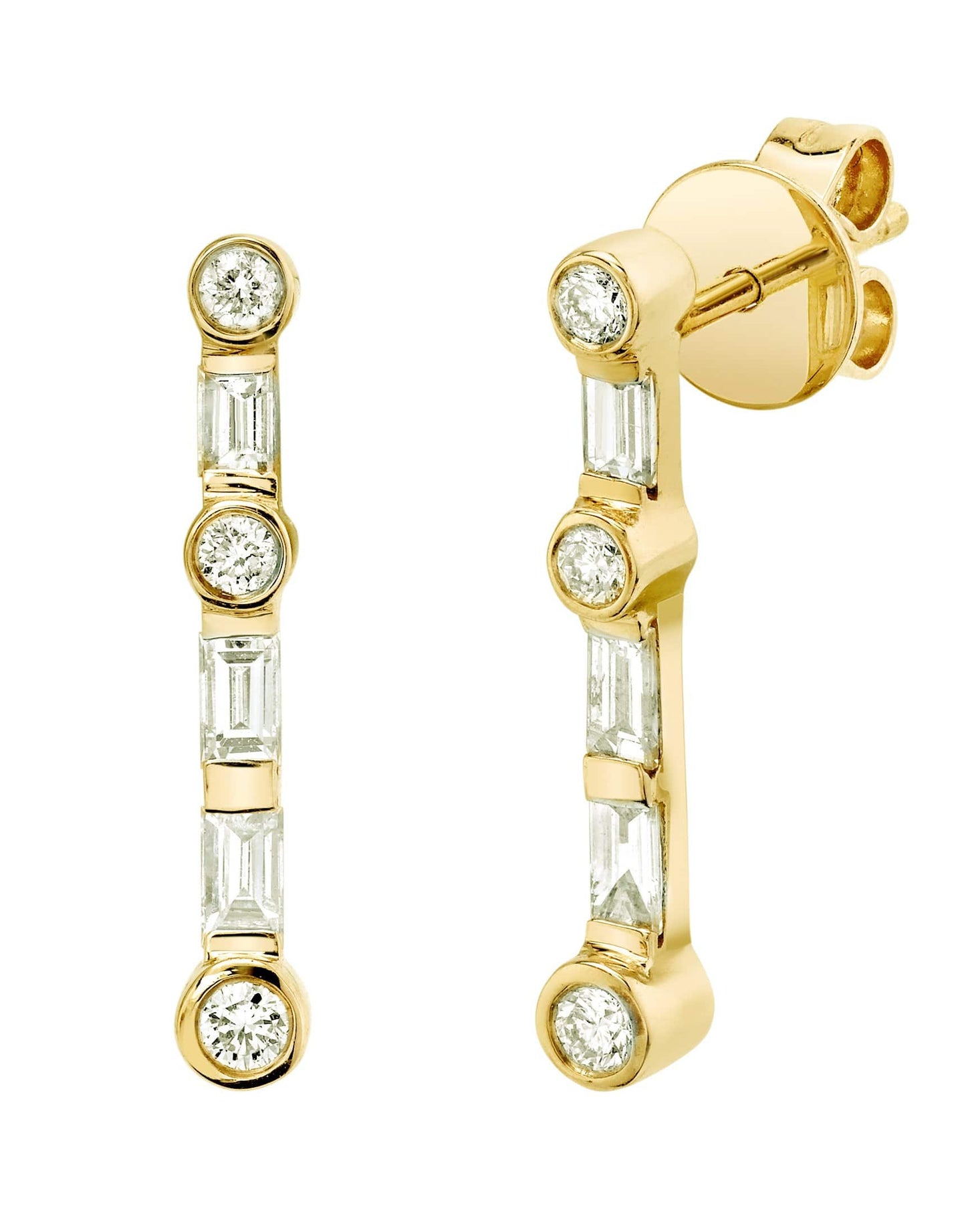 SHAY JEWELRY-Diamond Stick-Bone Earrings-YELLOW GOLD