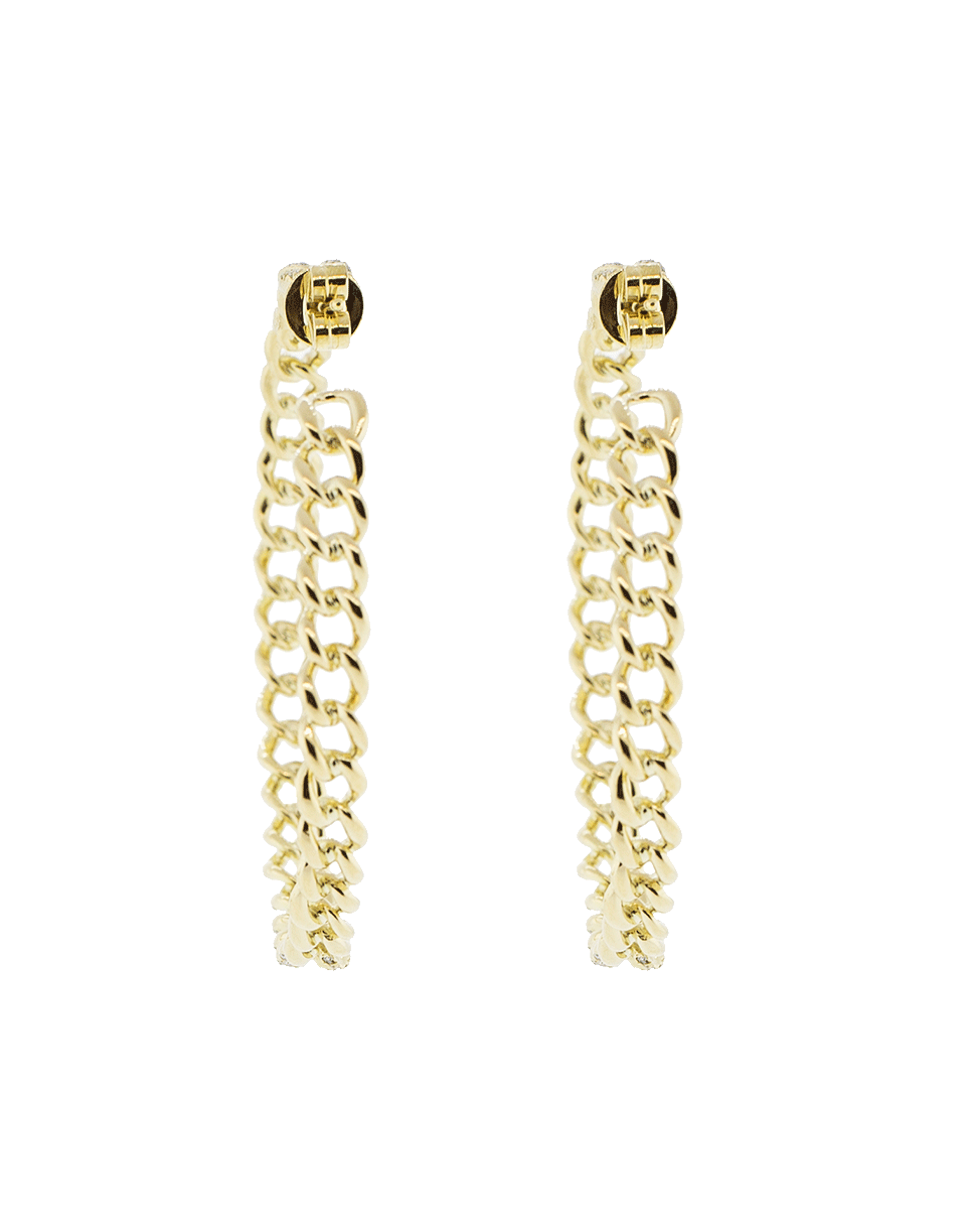 SHAY JEWELRY-Essential Pave Diamond Link Hoops-YELLOW GOLD