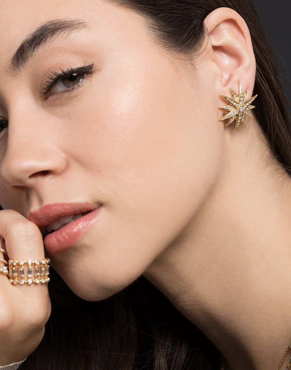 SHAY JEWELRY-Jumbo Starburst Earrings-YELLOW GOLD