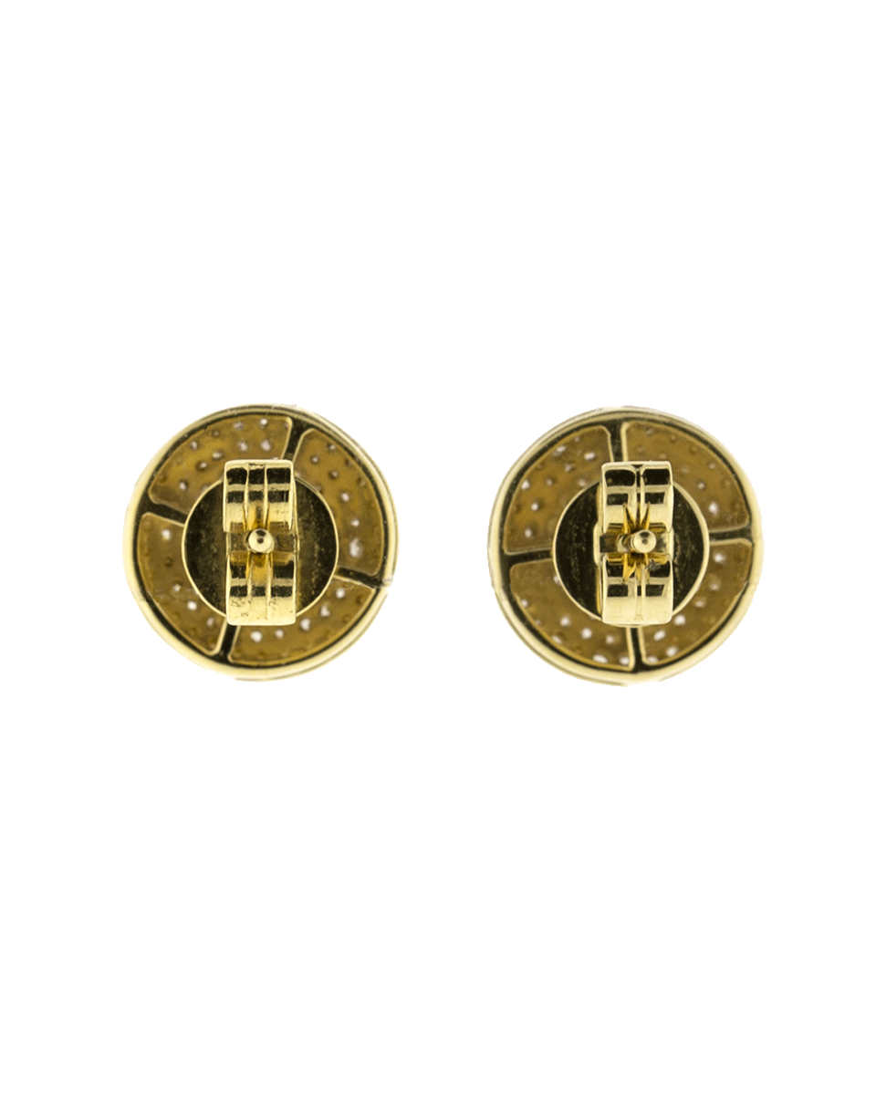 SHAY JEWELRY-Round Pave Diamond Stud Earrings-YELLOW GOLD