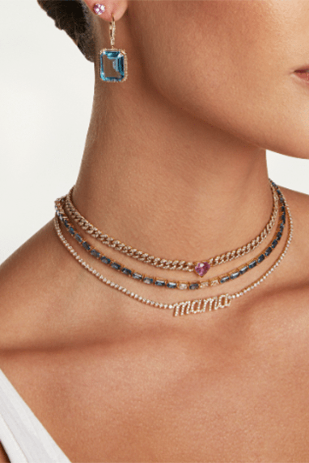 SHAY JEWELRY-Blue Ceylon Sapphire Diamond Tennis Necklace-ROSE GOLD