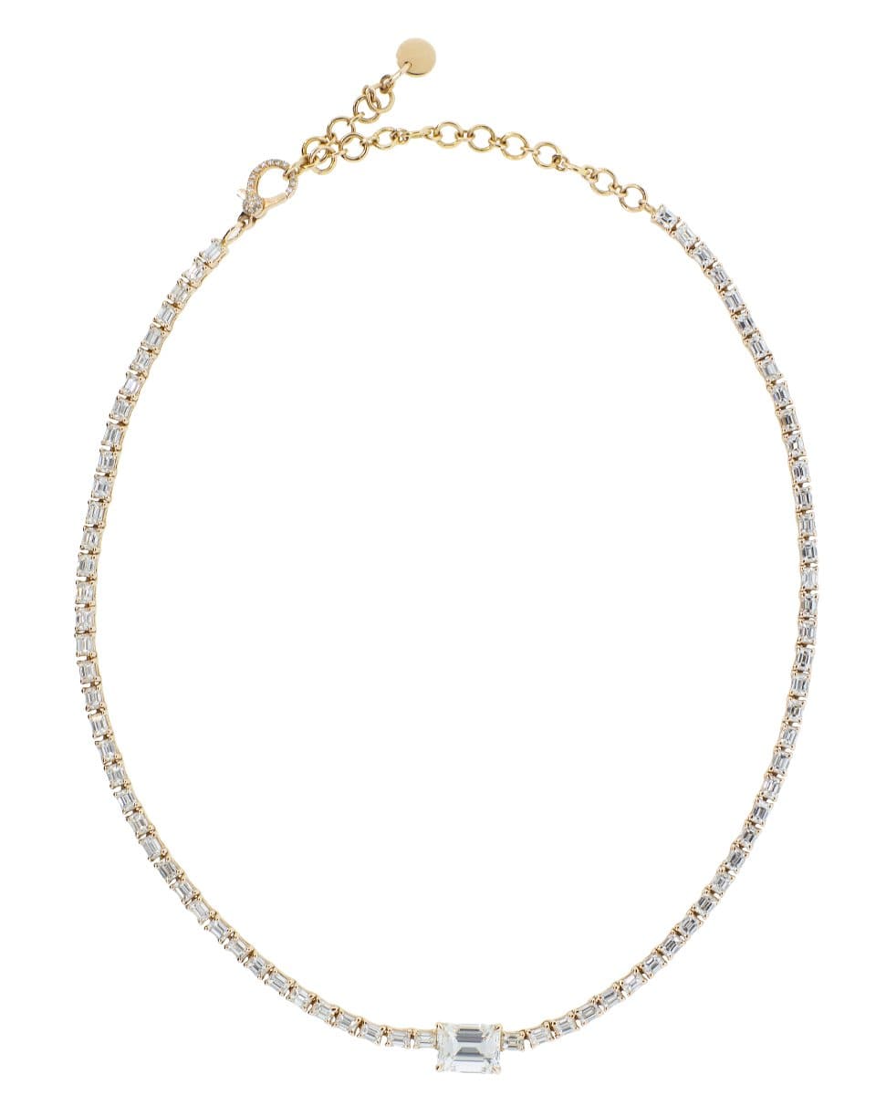 SHAY JEWELRY-Emerald Cut Diamond Center Necklace-ROSE GOLD
