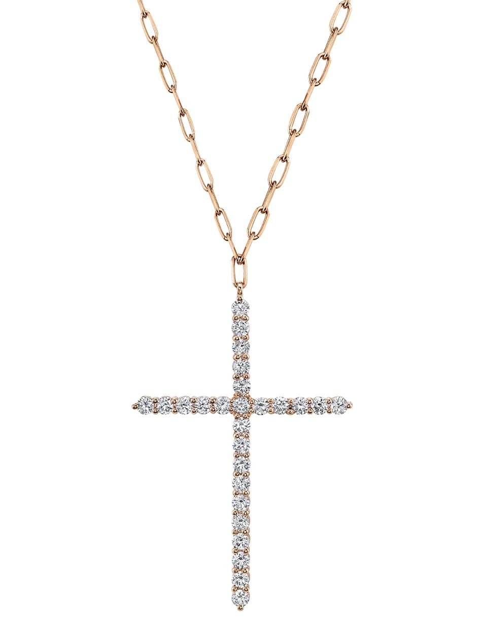 SHAY JEWELRY-Large Diamond Cross Pendant Necklace-ROSE GOLD