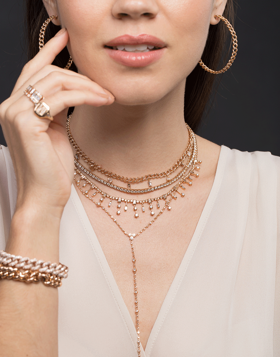 SHAY JEWELRY-Mixed Diamond Tiara Necklace-ROSE GOLD