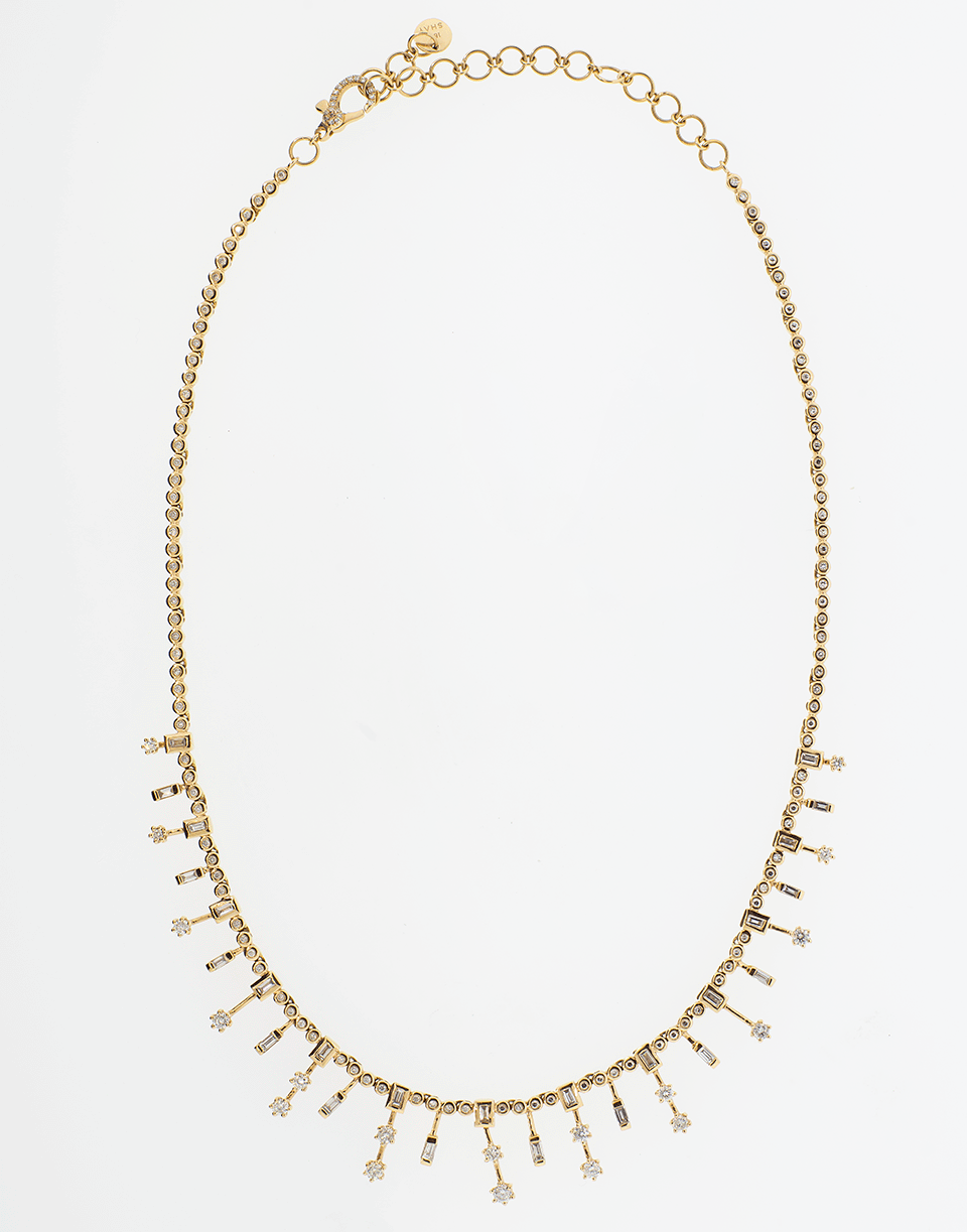 SHAY JEWELRY-Mixed Diamond Tiara Necklace-ROSE GOLD