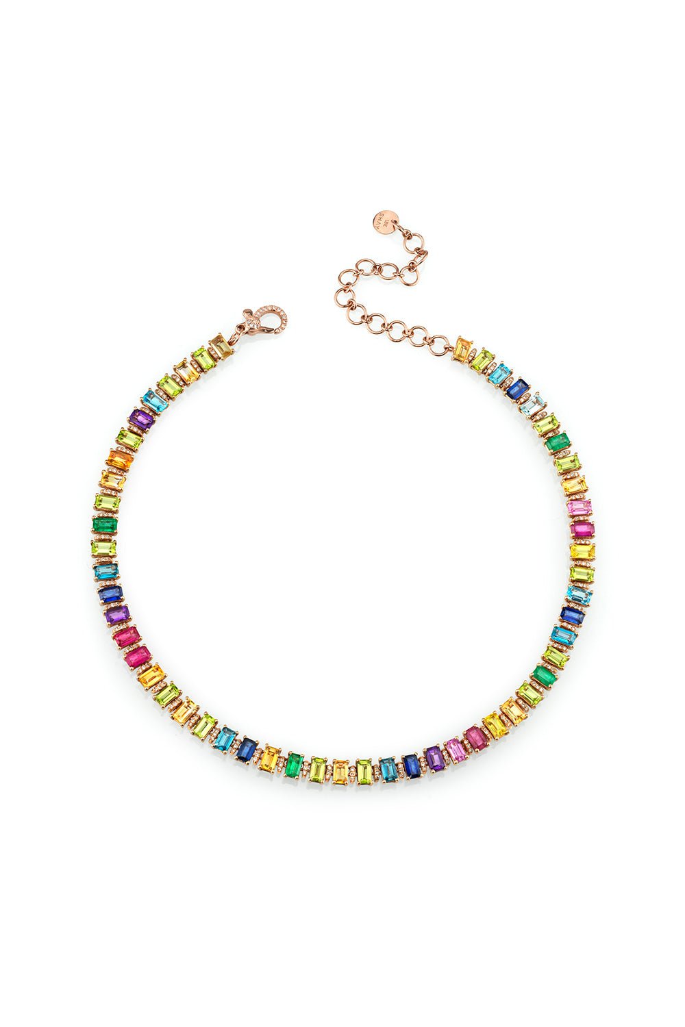 SHAY JEWELRY-Rainbow Eternity Necklace-ROSE GOLD