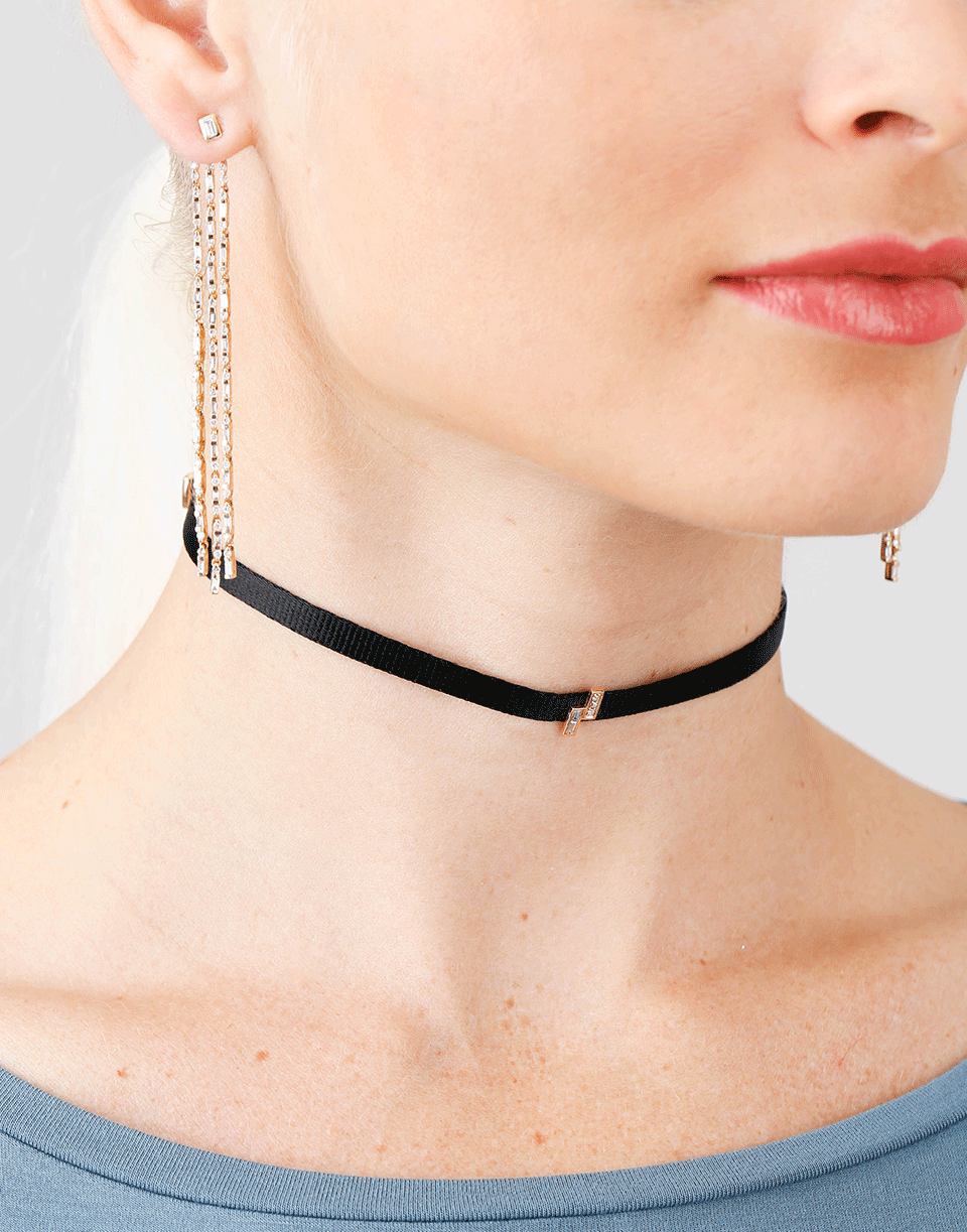 SHAY JEWELRY-Staggered Diamond Stick Choker-ROSE GOLD