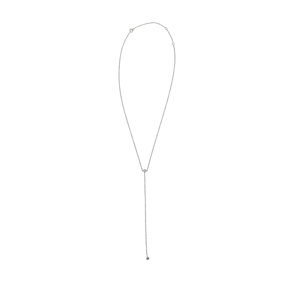 SHAY JEWELRY-Diamond Bezel Y Necklace-WHITE GOLD