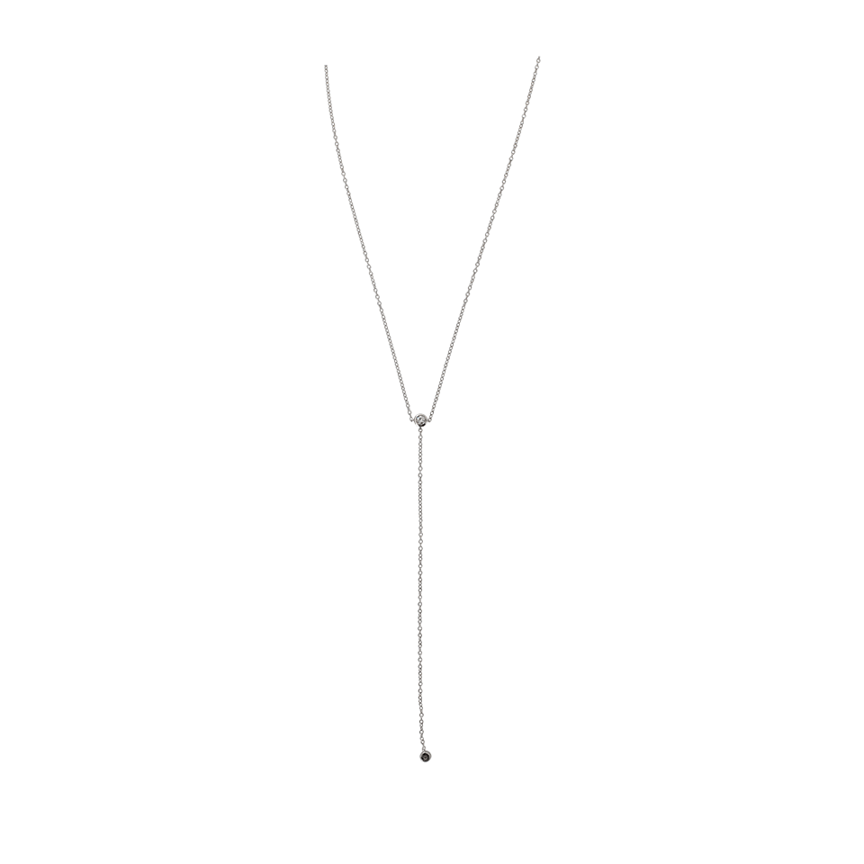 SHAY JEWELRY-Diamond Bezel Y Necklace-WHITE GOLD