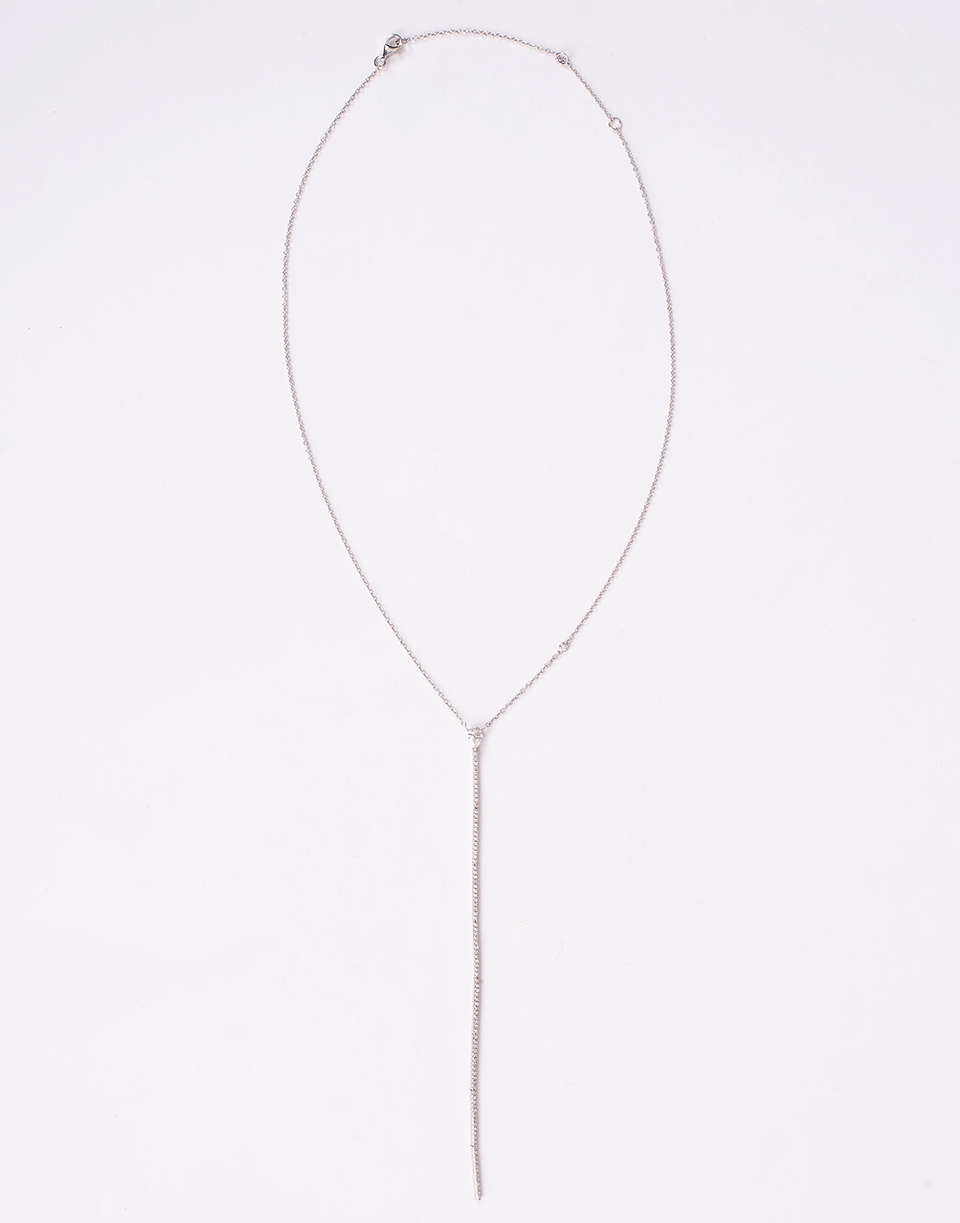 SHAY JEWELRY-Elongated Diamond Teardrop Stick Necklace-WHITE GOLD