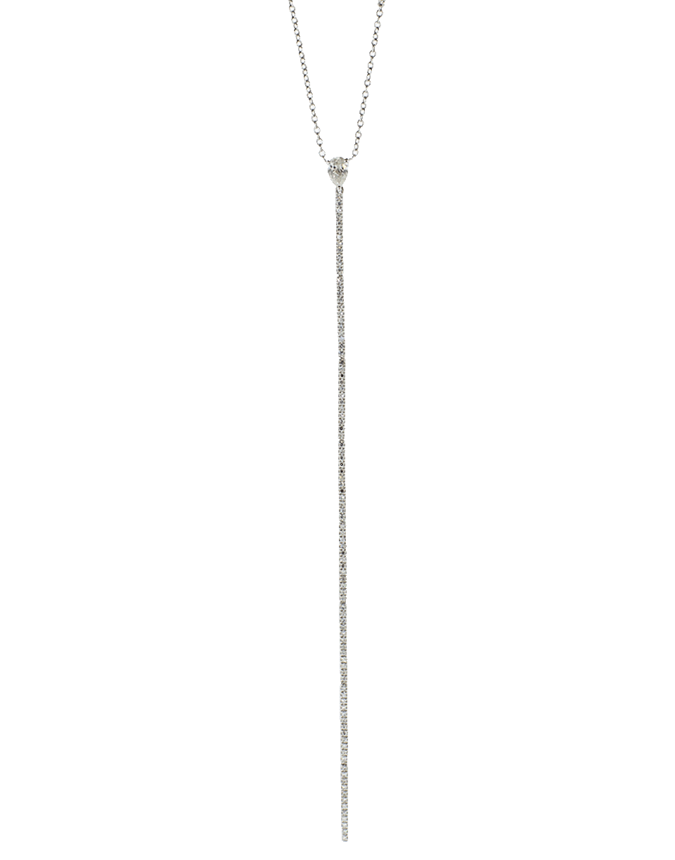 SHAY JEWELRY-Elongated Diamond Teardrop Stick Necklace-WHITE GOLD