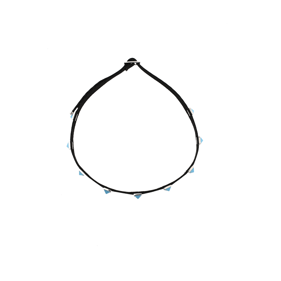 SHAY JEWELRY-Turquoise Studded Choker-WHITE GOLD