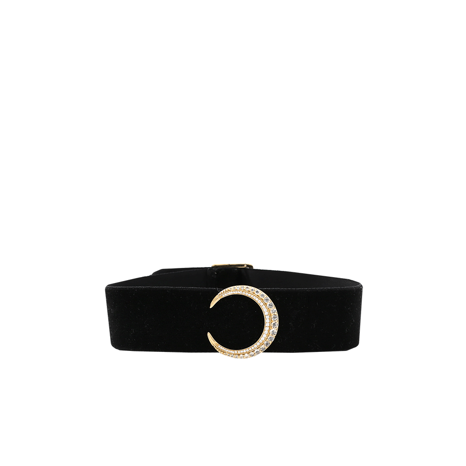 SHAY JEWELRY-Diamond Crescent Moon Choker-YELLOW GOLD