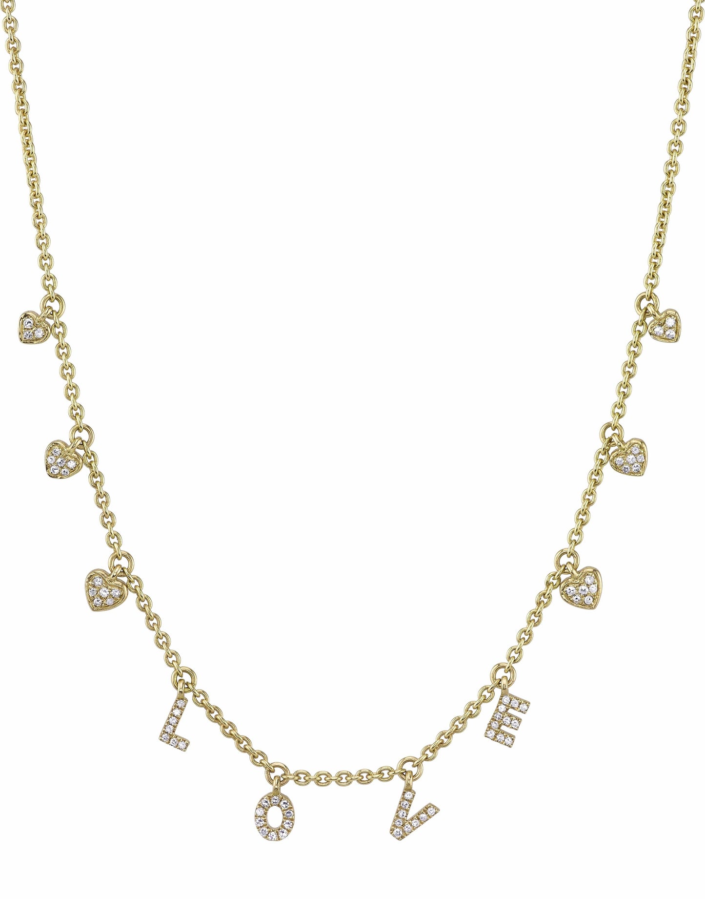 SHAY JEWELRY-Diamond Love Dangle Drop Neckalce-YELLOW GOLD