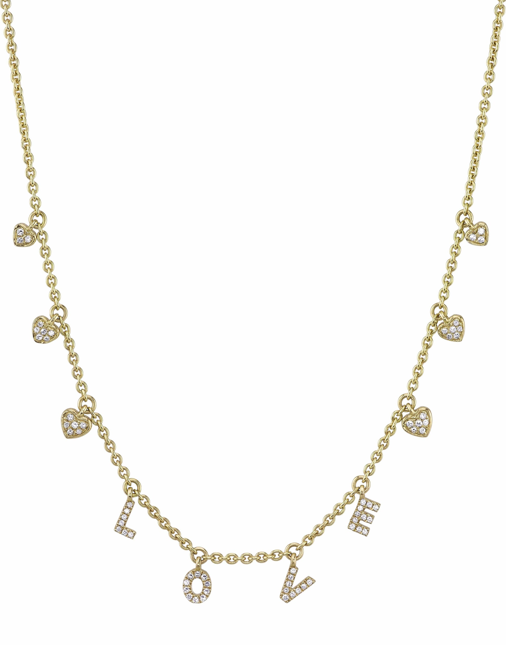 SHAY JEWELRY-Diamond Love Dangle Drop Neckalce-YELLOW GOLD