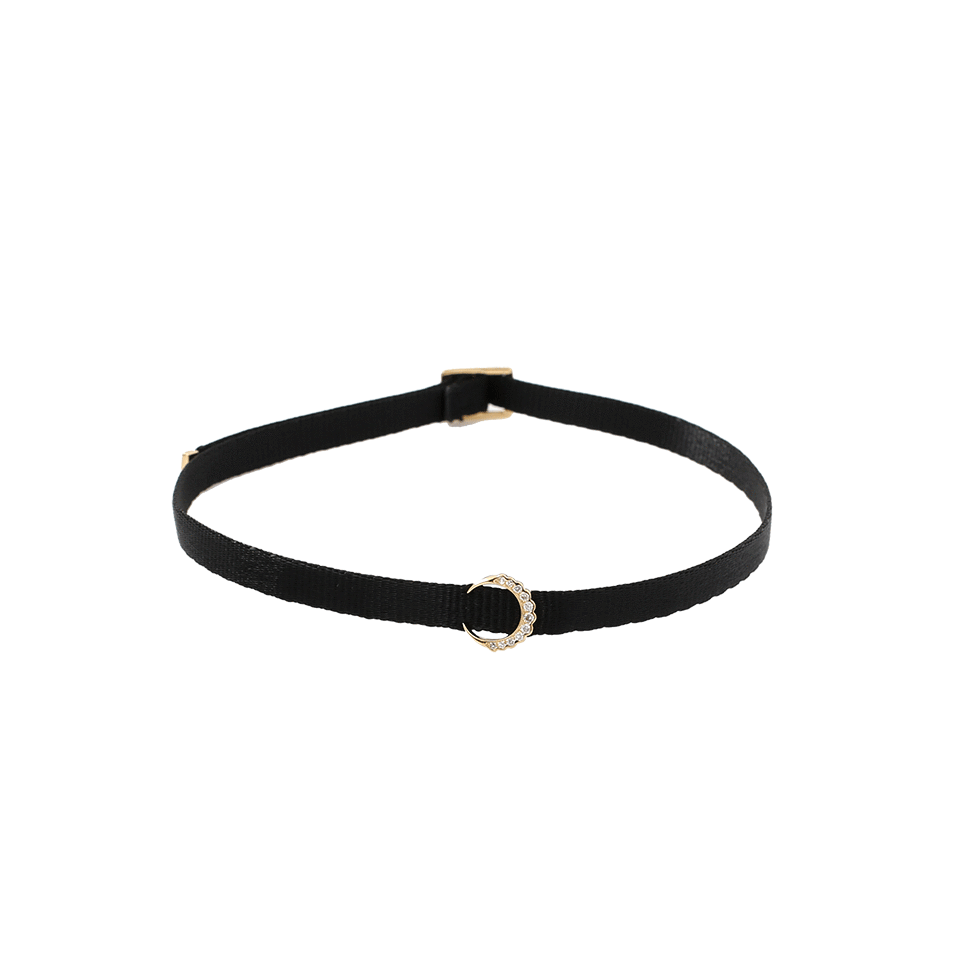 SHAY JEWELRY-Diamond Mini Crescent Moon Choker-YELLOW GOLD