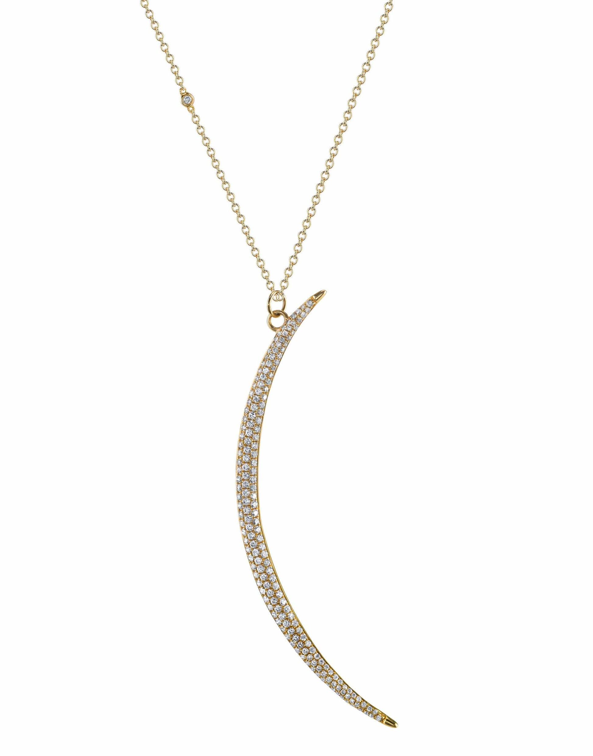 SHAY JEWELRY-Diamond Moon Necklace-YELLOW GOLD