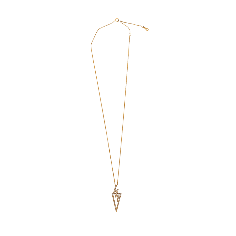 SHAY JEWELRY-Diamond Pave Triangle And Lighting Bolt Necklace-YELLOW GOLD