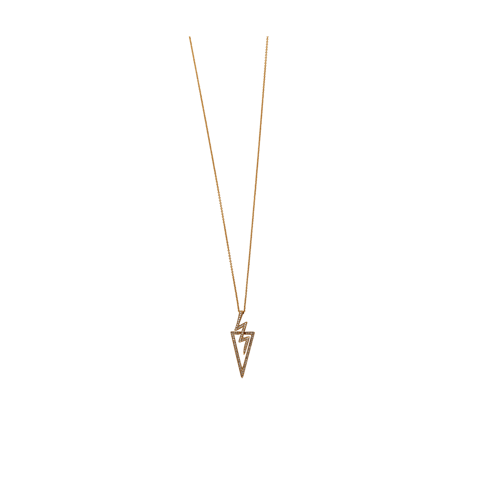 SHAY JEWELRY-Diamond Pave Triangle And Lighting Bolt Necklace-YELLOW GOLD