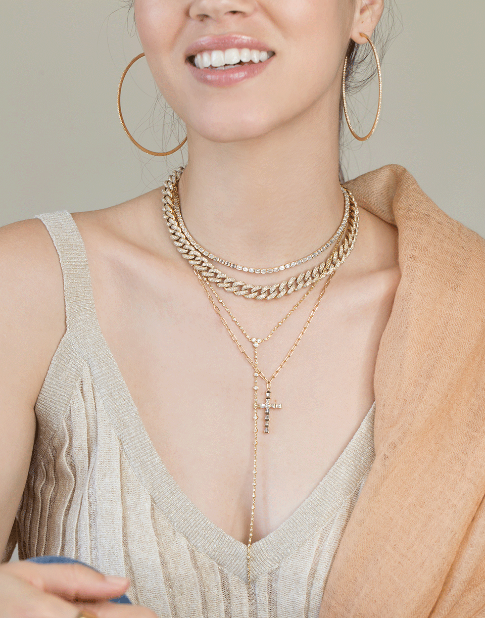 SHAY JEWELRY-Emerald Cut Tennis Necklace-YELLOW GOLD