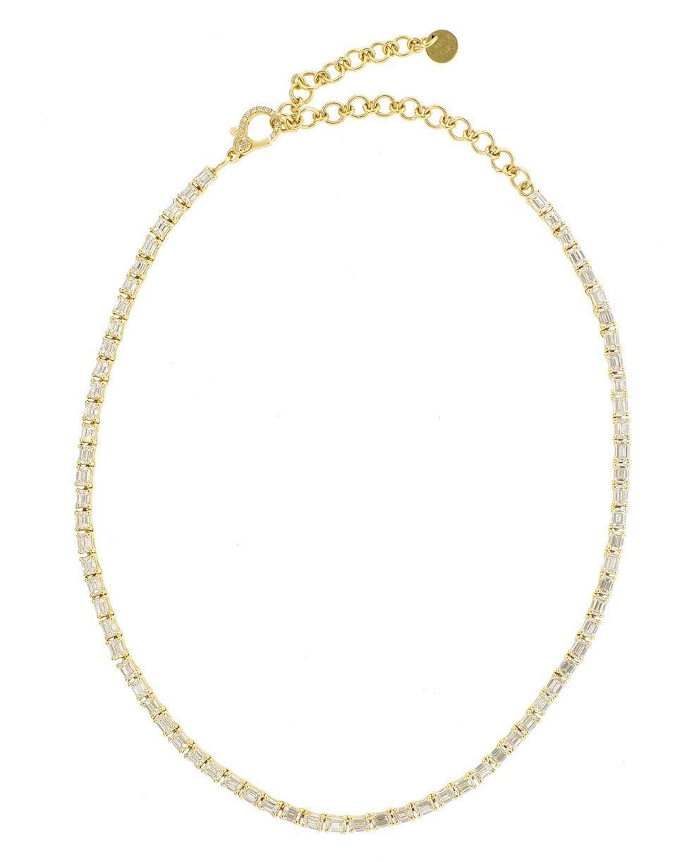 SHAY JEWELRY-Emerald Cut Tennis Necklace-YELLOW GOLD