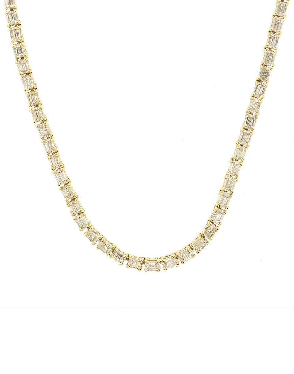 SHAY JEWELRY-Emerald Cut Tennis Necklace-YELLOW GOLD