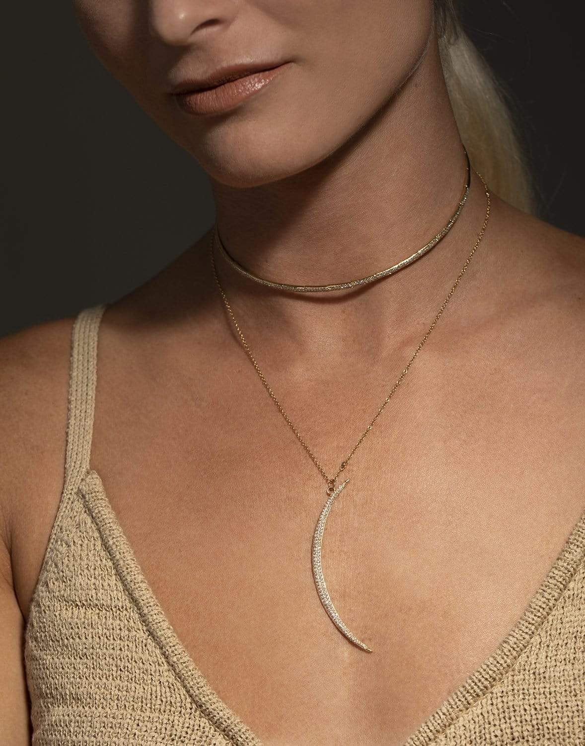 SHAY JEWELRY-Full Pave Diamond Choker-YELLOW GOLD