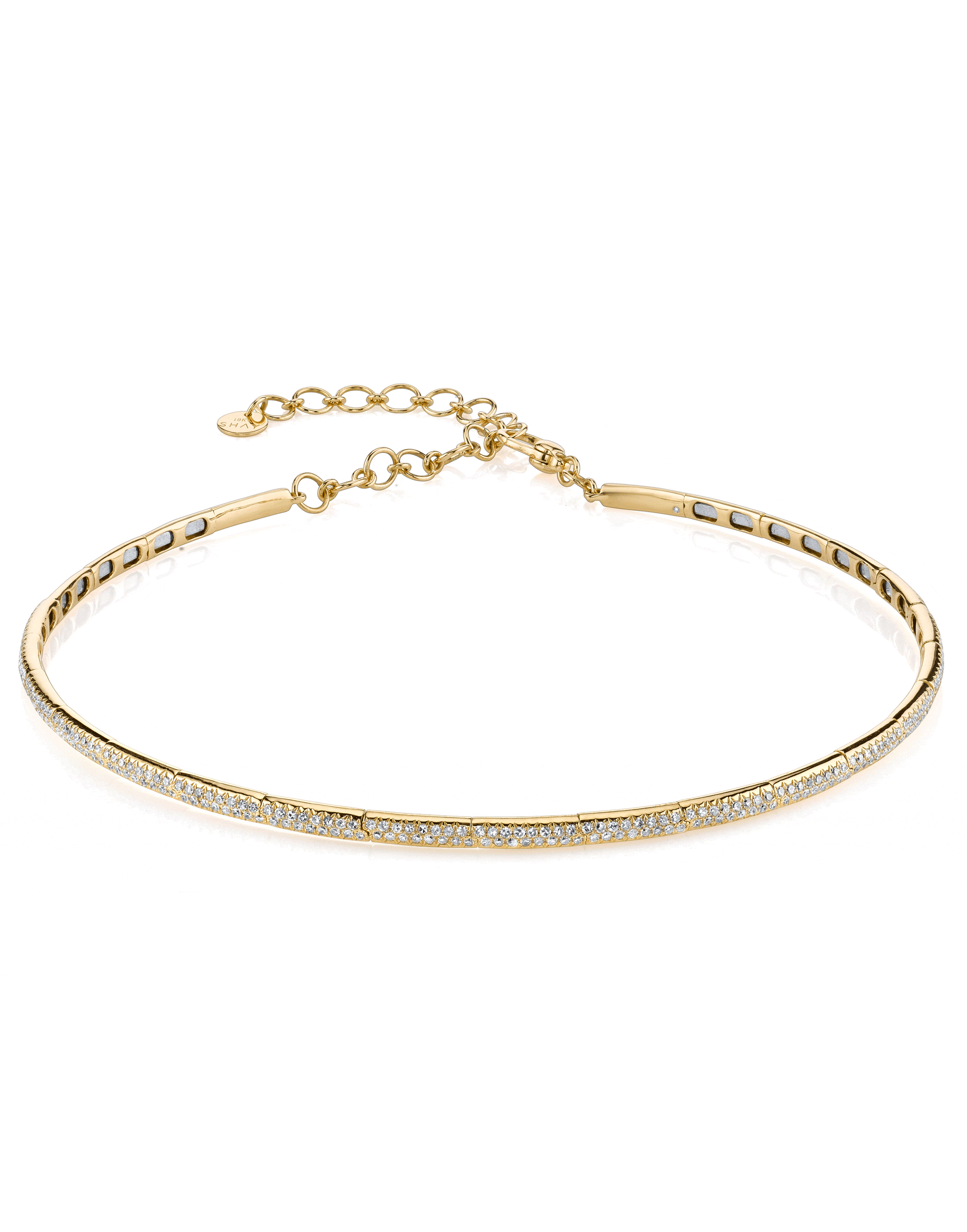 SHAY JEWELRY-Full Pave Diamond Choker-YELLOW GOLD